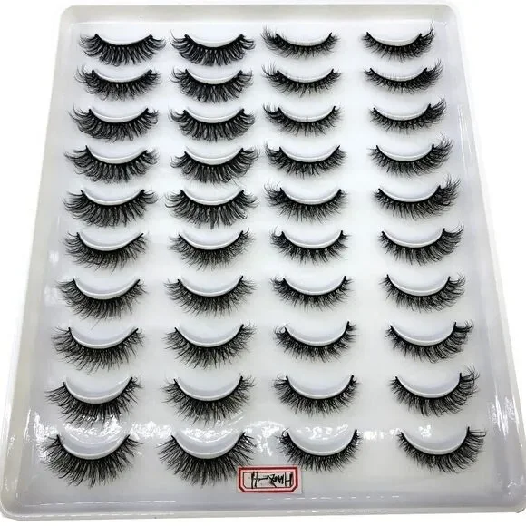 20 Pairs False Eyelashes Mink Natural Extension Black 3D Soft Lashes Makeup - Picture 1 of 2